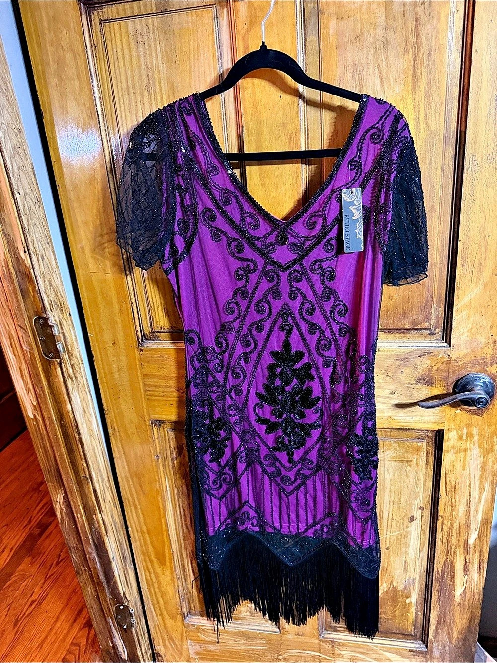 Reno Stage Purple & Black Mini Dress Like New